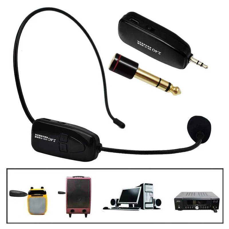 2.4G Wireless Microphone Speech Headset Megaphone Radio Mic For Loudspeaker Teaching Meeting Guide Mic With 6.5mm Adapter L3EF 14