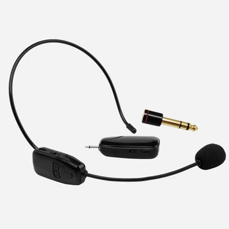 2.4G Wireless Microphone Speech Headset Megaphone Radio Mic For Loudspeaker Teaching Meeting Guide Mic With 6.5mm Adapter L3EF 16