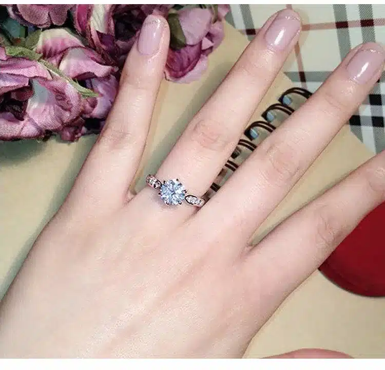 1.75ct AAA Zircon Engagement Rings for women Rose gold color Wedding rings female anel Austrian Crystals Jewelry top quality 23