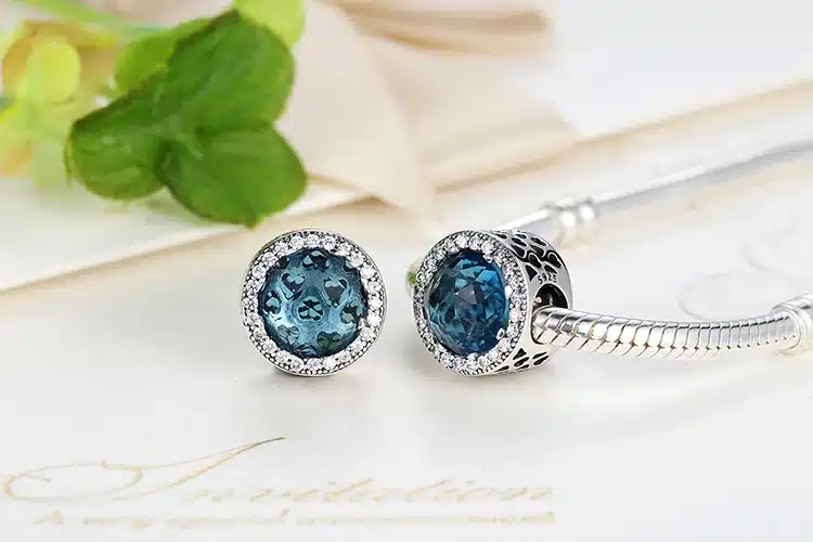 100% Real 925 Sterling Silver 10 Colors Crystal Radiant Hearts Charm Fit Original Pandora Charm Bracelet Authentic Jewelry Gift 13