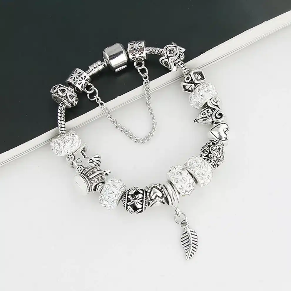 KEORMA Rhinestone European Beads Charm Women Bracelets Fashion Charm Bracelets Bangles For Women Jewelry With Beautiful Gift Bag 19