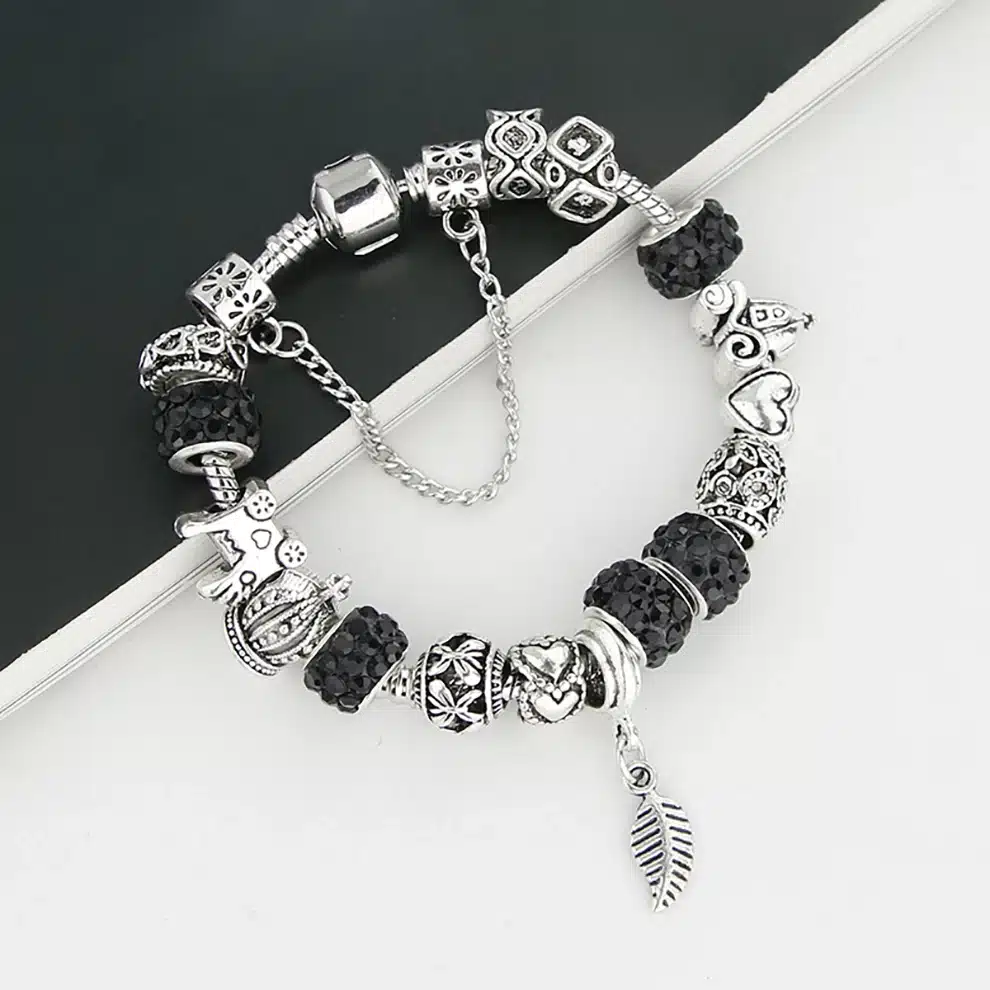 KEORMA Rhinestone European Beads Charm Women Bracelets Fashion Charm Bracelets Bangles For Women Jewelry With Beautiful Gift Bag 20
