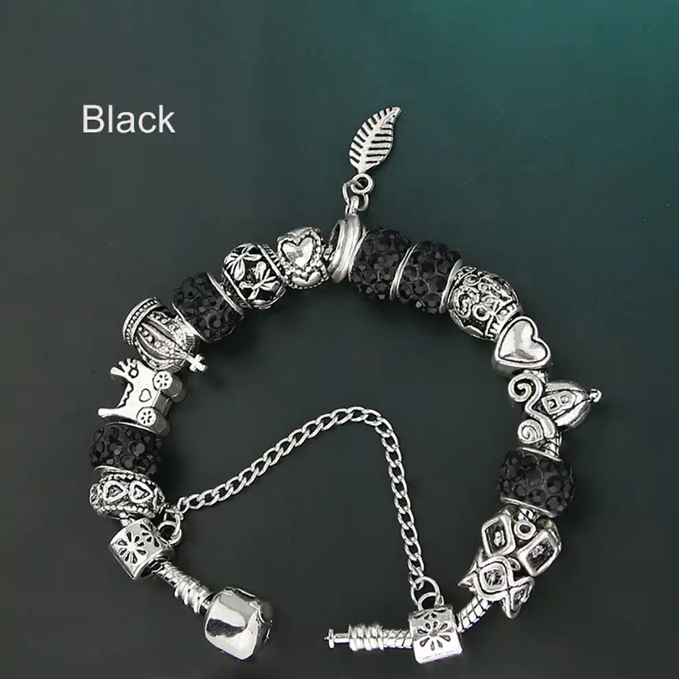 KEORMA Rhinestone European Beads Charm Women Bracelets Fashion Charm Bracelets Bangles For Women Jewelry With Beautiful Gift Bag 21