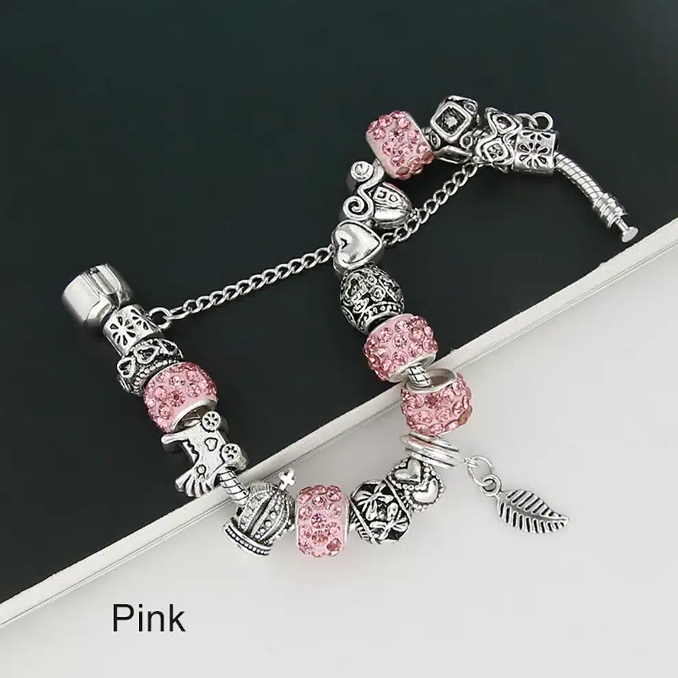 KEORMA Rhinestone European Beads Charm Women Bracelets Fashion Charm Bracelets Bangles For Women Jewelry With Beautiful Gift Bag 22