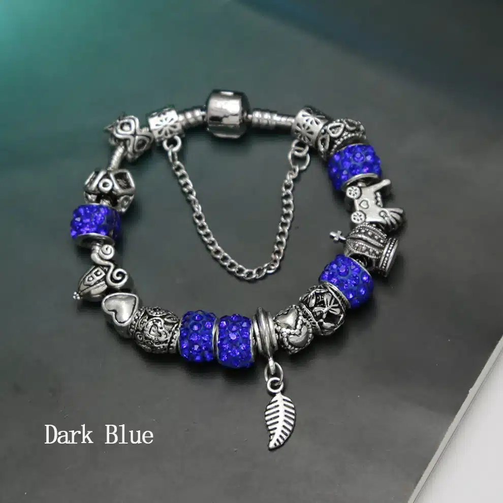KEORMA Rhinestone European Beads Charm Women Bracelets Fashion Charm Bracelets Bangles For Women Jewelry With Beautiful Gift Bag 26