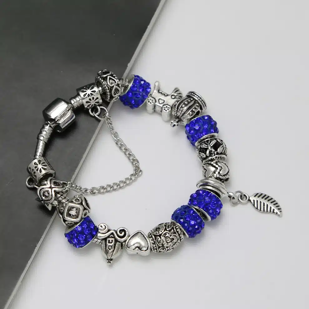 KEORMA Rhinestone European Beads Charm Women Bracelets Fashion Charm Bracelets Bangles For Women Jewelry With Beautiful Gift Bag 27