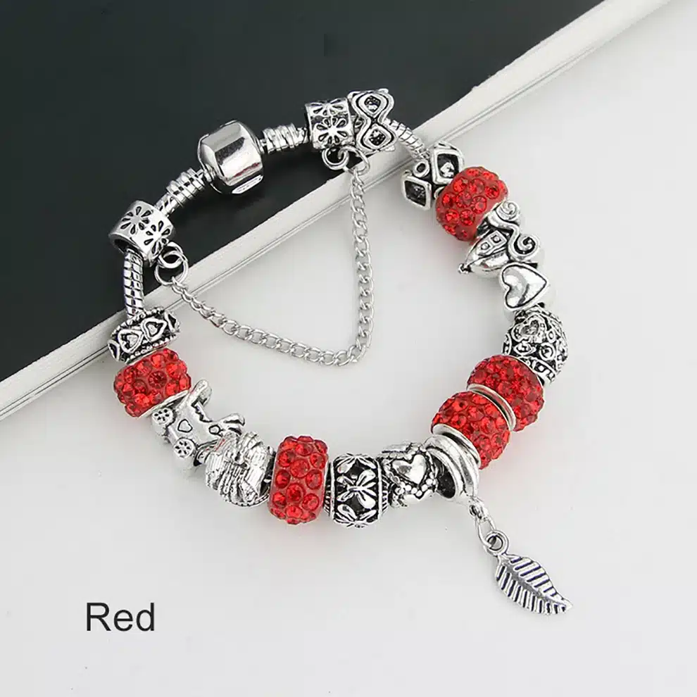 KEORMA Rhinestone European Beads Charm Women Bracelets Fashion Charm Bracelets Bangles For Women Jewelry With Beautiful Gift Bag 30
