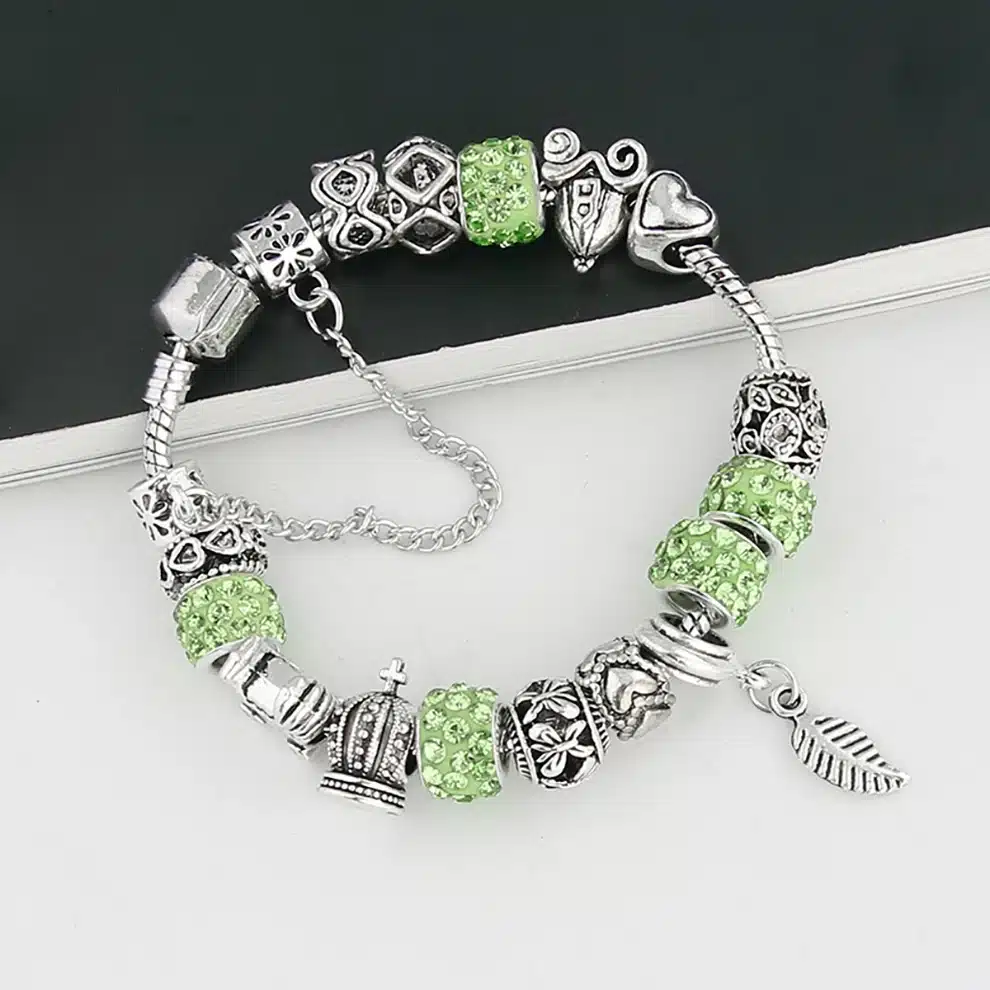 KEORMA Rhinestone European Beads Charm Women Bracelets Fashion Charm Bracelets Bangles For Women Jewelry With Beautiful Gift Bag 33