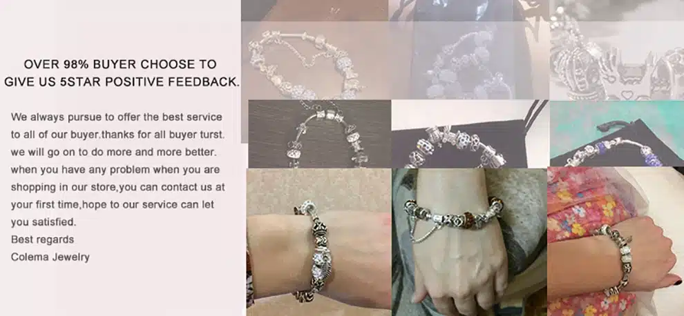 KEORMA Rhinestone European Beads Charm Women Bracelets Fashion Charm Bracelets Bangles For Women Jewelry With Beautiful Gift Bag 37