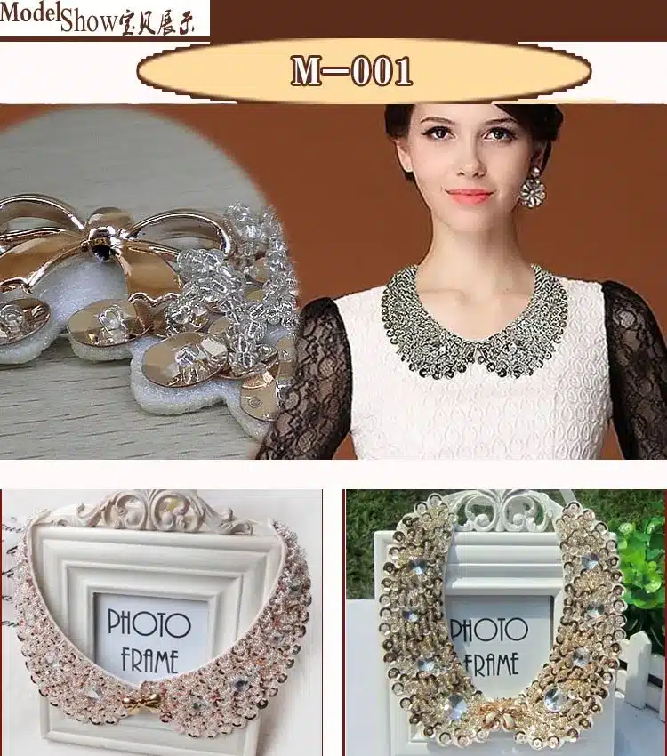 Vintage black lace beaded collar choker collar necklace fake collar women 's clothing accessories sweet false collar 1