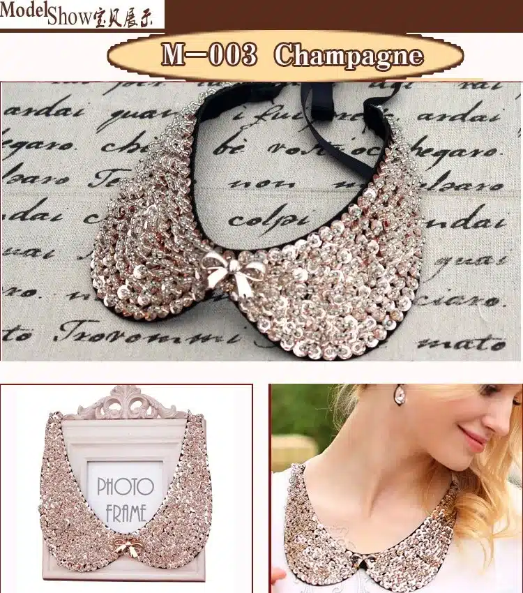 Vintage black lace beaded collar choker collar necklace fake collar women 's clothing accessories sweet false collar 4