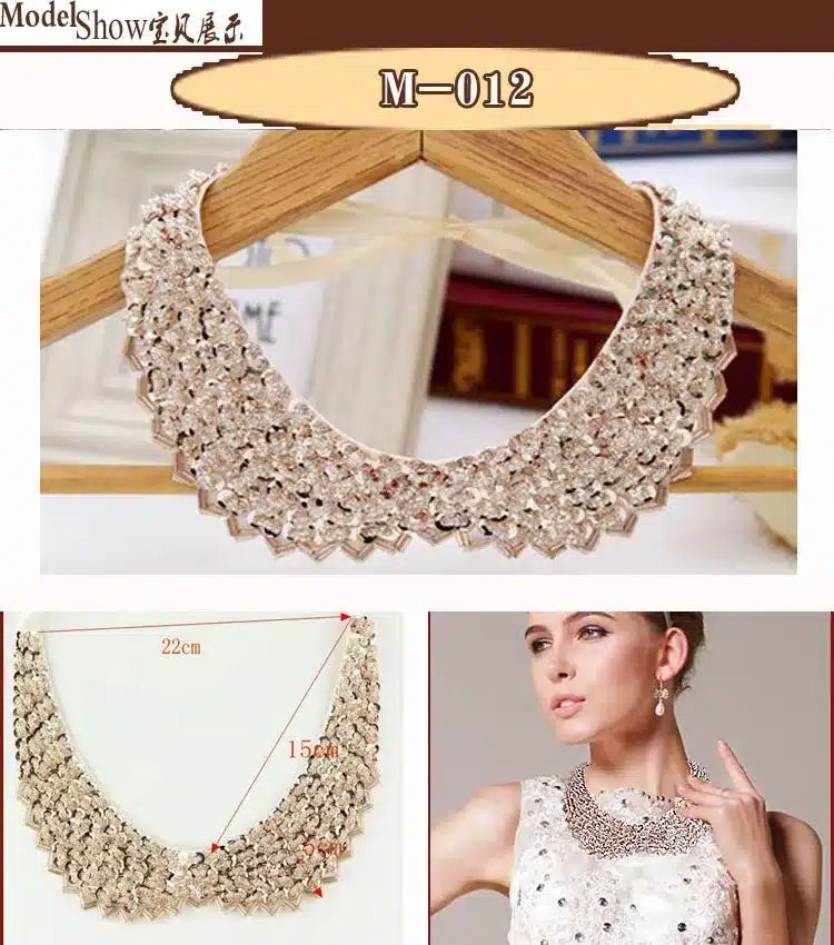Vintage black lace beaded collar choker collar necklace fake collar women 's clothing accessories sweet false collar 5