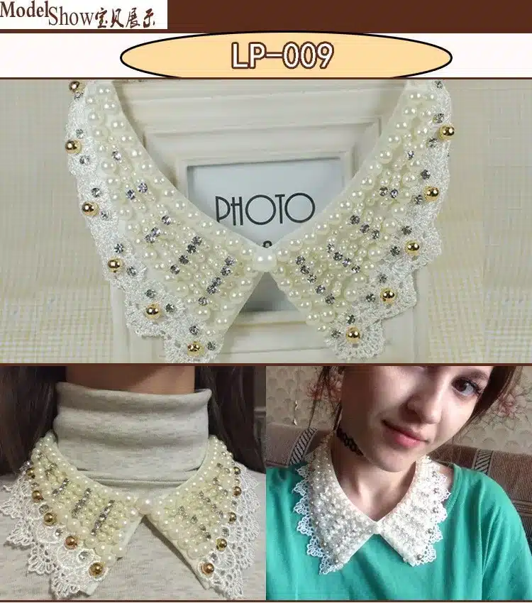Vintage black lace beaded collar choker collar necklace fake collar women 's clothing accessories sweet false collar 11