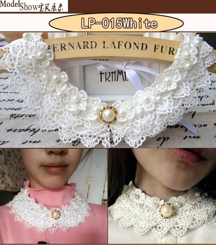 Vintage black lace beaded collar choker collar necklace fake collar women 's clothing accessories sweet false collar 16