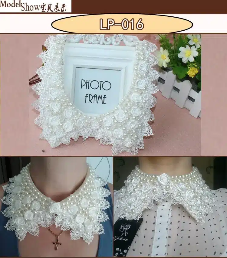 Vintage black lace beaded collar choker collar necklace fake collar women 's clothing accessories sweet false collar 17