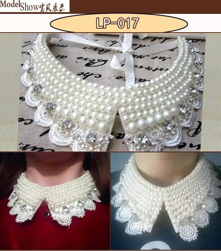 Vintage black lace beaded collar choker collar necklace fake collar women 's clothing accessories sweet false collar 18