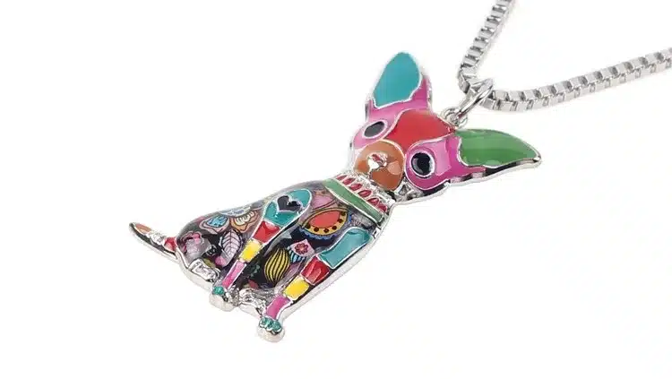 Bonsny Maxi Statement Metal Alloy Chihuahuas Dog Choker Necklace Chain Collar Pendant Fashion New Enamel Jewelry For Women 10