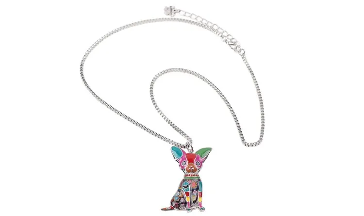 Bonsny Maxi Statement Metal Alloy Chihuahuas Dog Choker Necklace Chain Collar Pendant Fashion New Enamel Jewelry For Women 13