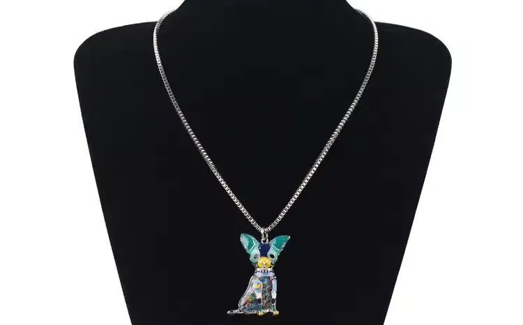 Bonsny Maxi Statement Metal Alloy Chihuahuas Dog Choker Necklace Chain Collar Pendant Fashion New Enamel Jewelry For Women 20