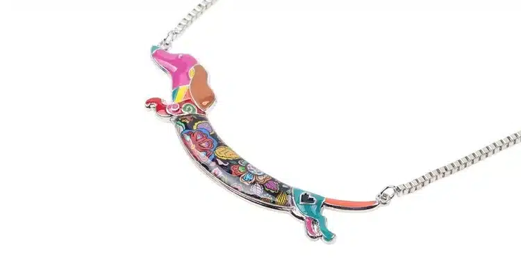 Bonsny Statement Metal Alloy Enamel Animal Pets Dachshund Dog Choker Necklace Chain Collar Pendant Fashion New Jewelry For Women 10