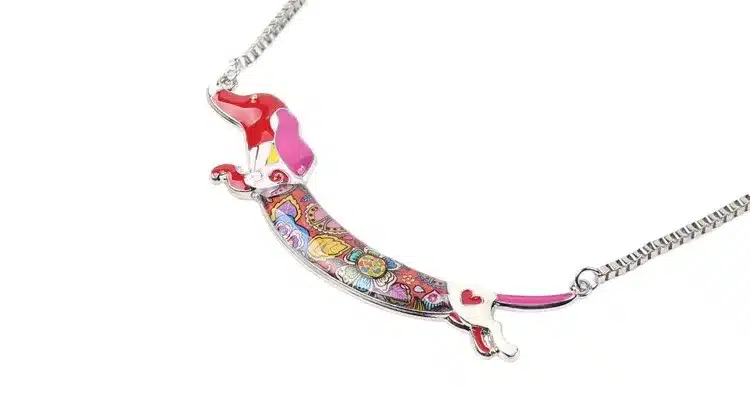 Bonsny Statement Metal Alloy Enamel Animal Pets Dachshund Dog Choker Necklace Chain Collar Pendant Fashion New Jewelry For Women 11