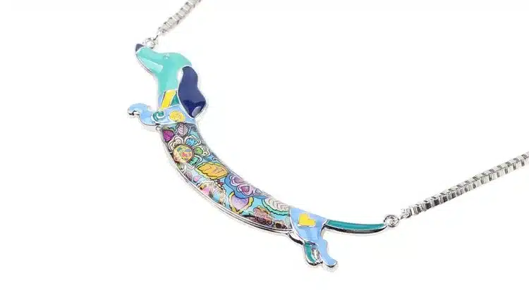 Bonsny Statement Metal Alloy Enamel Animal Pets Dachshund Dog Choker Necklace Chain Collar Pendant Fashion New Jewelry For Women 12