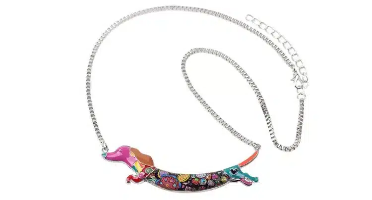 Bonsny Statement Metal Alloy Enamel Animal Pets Dachshund Dog Choker Necklace Chain Collar Pendant Fashion New Jewelry For Women 13