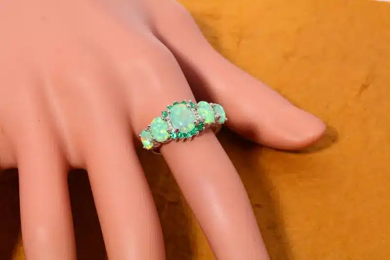 CiNily Created Green Fire Opal Crystal Silver Plated Ring Wholesale Retail Hot Sell for Women Jewelry Ring Size 5-12 OJ7552 15