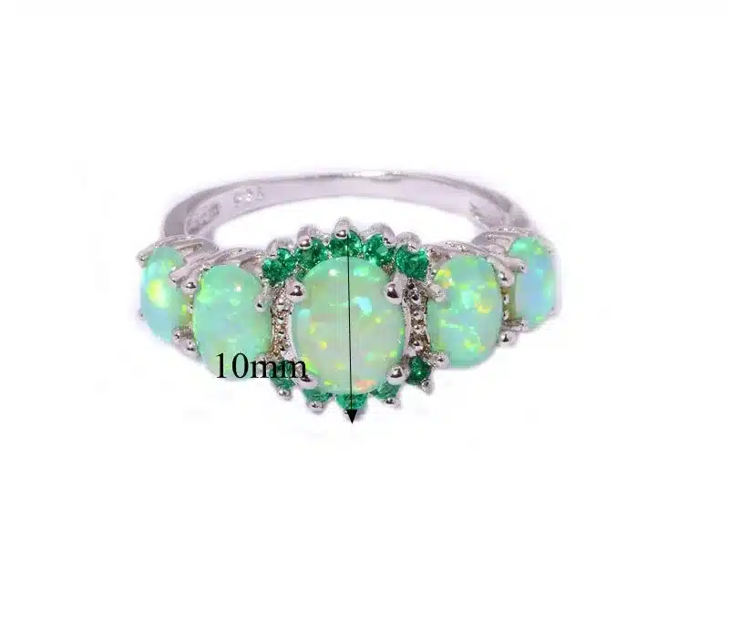 CiNily Created Green Fire Opal Crystal Silver Plated Ring Wholesale Retail Hot Sell for Women Jewelry Ring Size 5-12 OJ7552 16