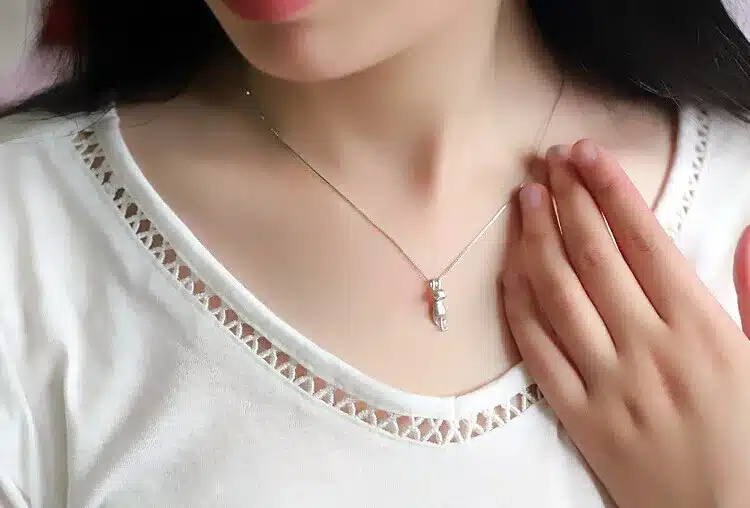 Genuine 925 Sterling Silver Necklaces Cats Pendants&Necklaces Sterling Silver 925 Kitty Necklace Fine Jewelry Colar de Plata D1 15