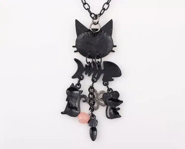 Bonsny Long Chain 2016 Colorful French Cat Necklace Enamel Pendant Fish Alloy Charm Brand Jewelry For Women Girl New Animal 21