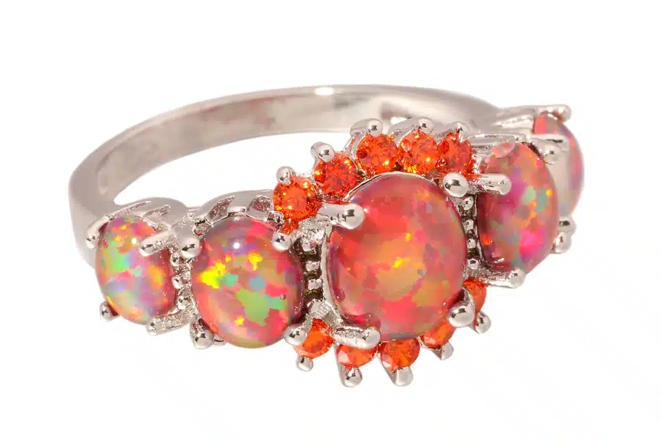 CiNily Orange Fire Opal Orange Garnet Silver Plated Ring Wholesale Wedding Party Gift for Women Jewelry Ring Size 5-12 OJ4576 15