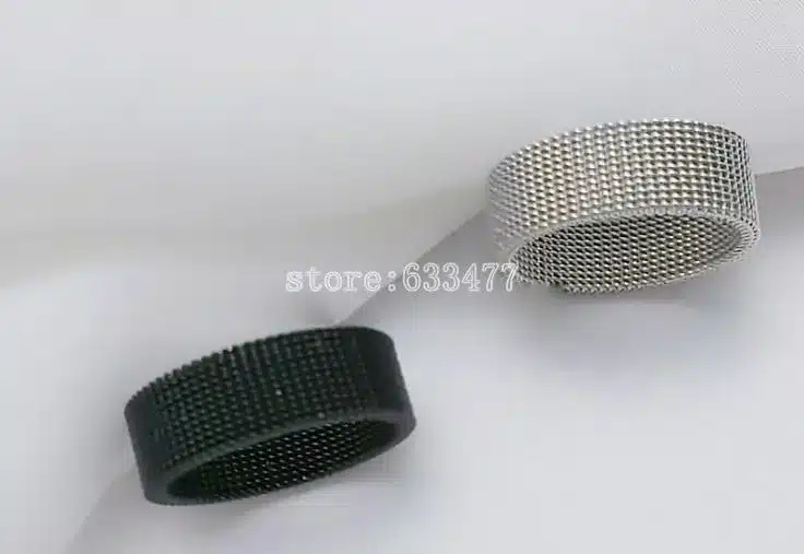 HOT SALE High Quality Metal Silver Black Soft Titanium Alloy Reticular Exquisite Steel Male Ring for Men Gift 20