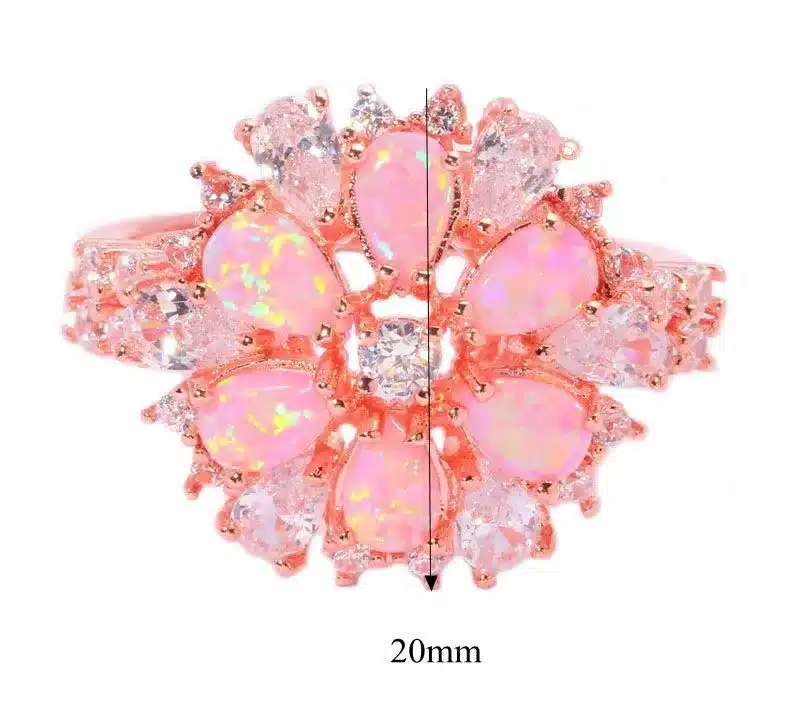 CiNily Created Pink Fire Opal White Cubic Zirconia Rose Gold Color Wholesale Hot Sell for Women Jewelry Ring Size 5-13 OJ6268 16