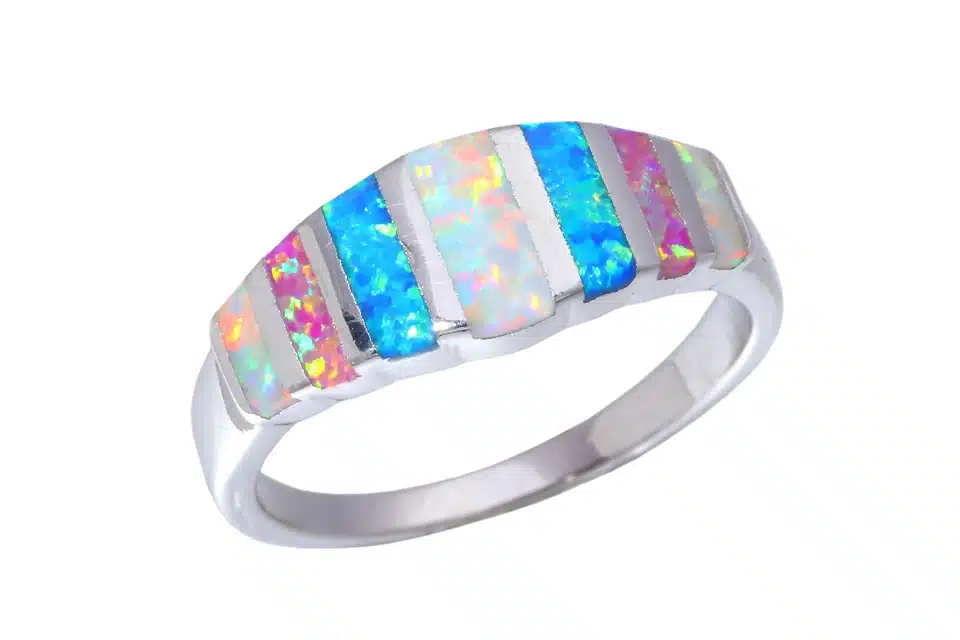 CiNily Created Pink Blue White Fire Opal Silver Plated HOT SELL Wholesale Retail for Women Jewelry Ring Size 5-13 OJ5449 11