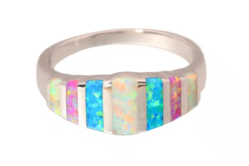 CiNily Created Pink Blue White Fire Opal Silver Plated HOT SELL Wholesale Retail for Women Jewelry Ring Size 5-13 OJ5449 14