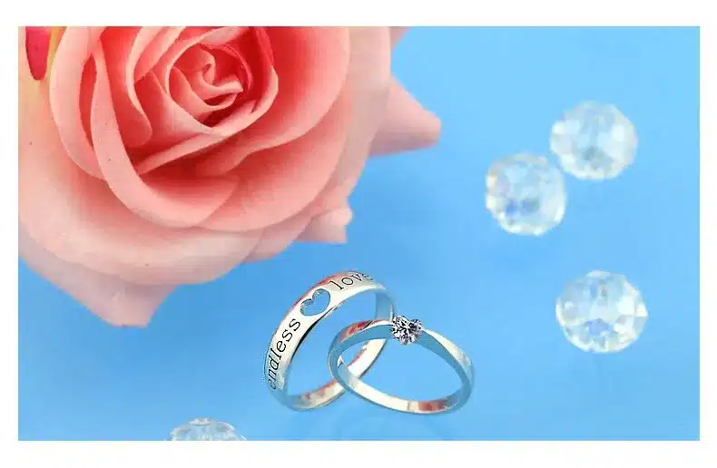 Uloveido Heart Endless Love Silver Wedding Couple Rings for Women and Men Jewelry Mens Ring Valentine's Day Gift 15% off J205 37