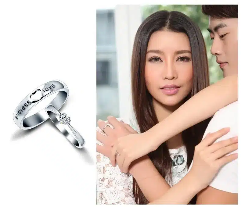 Uloveido Heart Endless Love Silver Wedding Couple Rings for Women and Men Jewelry Mens Ring Valentine's Day Gift 15% off J205 39
