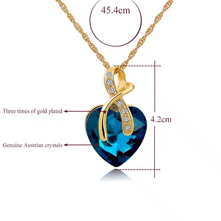 SZELAM 2016 Crystal Heart Necklace Earrings Jewellery Set for Women Bridal Wedding Accessories SET140044 23