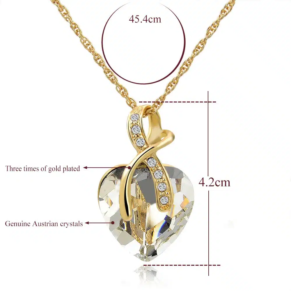 SZELAM 2016 Crystal Heart Necklace Earrings Jewellery Set for Women Bridal Wedding Accessories SET140044 27