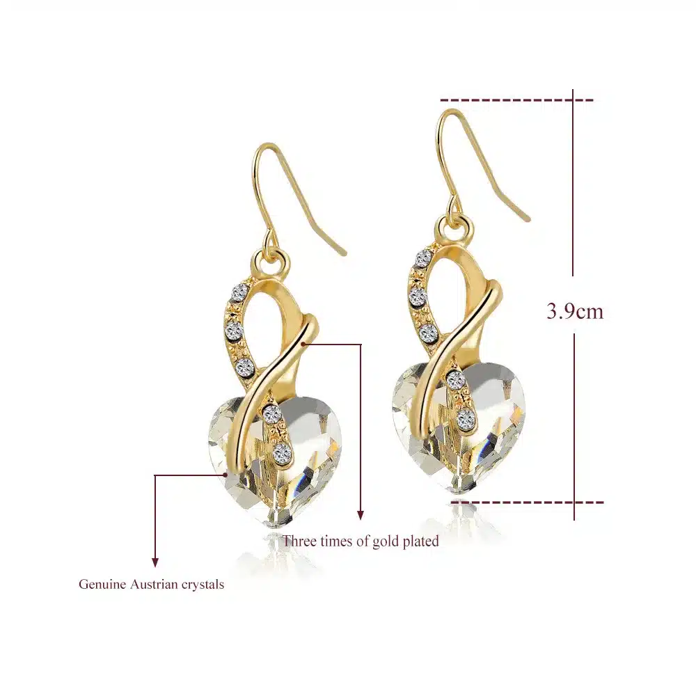 SZELAM 2016 Crystal Heart Necklace Earrings Jewellery Set for Women Bridal Wedding Accessories SET140044 28