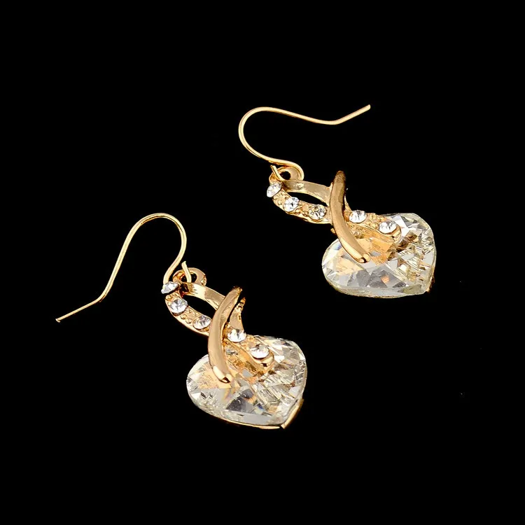 SZELAM 2016 Crystal Heart Necklace Earrings Jewellery Set for Women Bridal Wedding Accessories SET140044 31