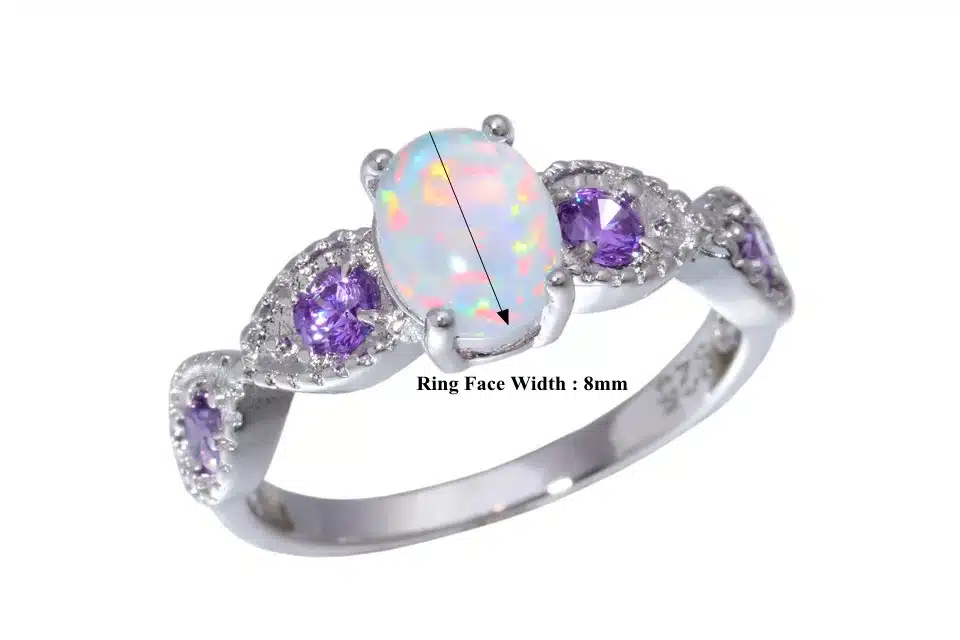 CiNily Created White Fire Opal Purple Zircon Silver Color Wholesale Hot Sell Wedding for Women Jewelry Ring Size 5-12 OJ8044 16