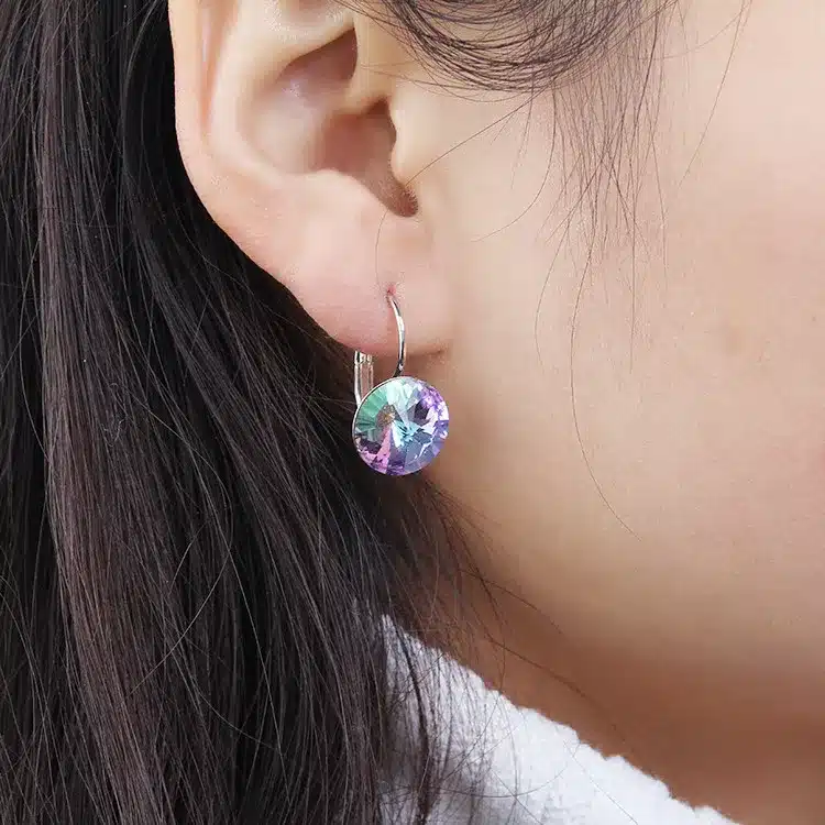 2016 Fashion Jewelry Gold-color Earring For Women Austrian Crystal Purple Drop Earrings Stone Pendientes Mujer Moda Earing E0001 41