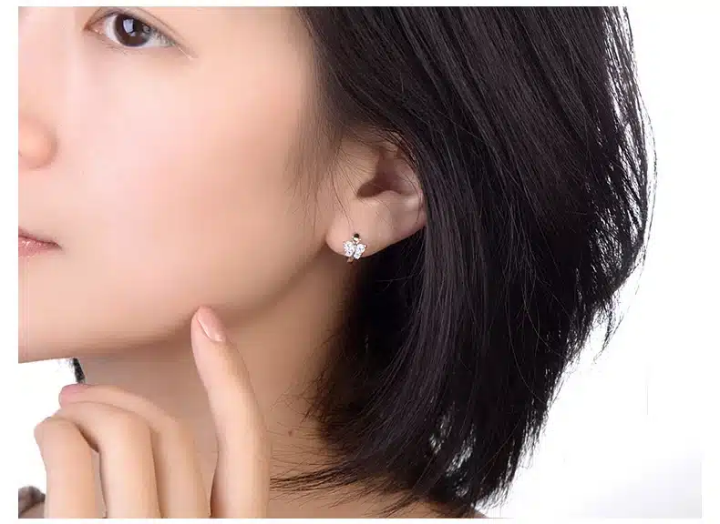 Fashion 925 Sterling Silver Luxury Crystal Stud Earrings Butterfly Design Earring For Women Girl Ear Jewelry Gift 11