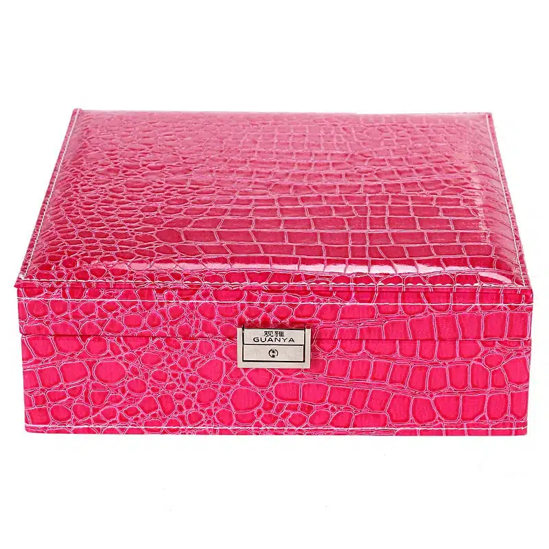 Guanya Wholesale jewelry display leather pattern casket / Senior jewelry box organizer / case for jewelry storage / gift box 17
