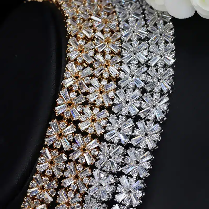 CWWZircons White Gold Color Luxury Bridal CZ Crystal Necklace and Earring Set Big Wedding Jewelry Sets For Brides T103 33