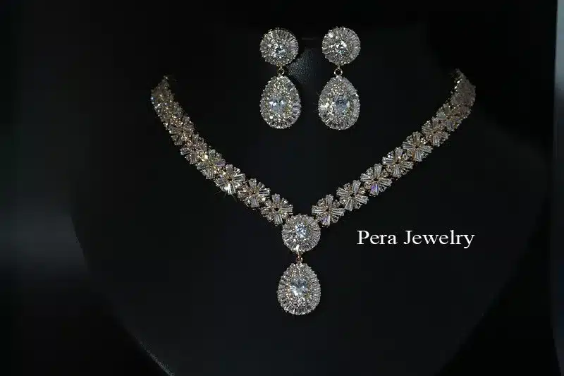 Pera CZ Classic Cubic Zirconia Gold Color Nigerian Wedding African Costume Big Statement Jewelry Set With Red Crystal Stone J060 23