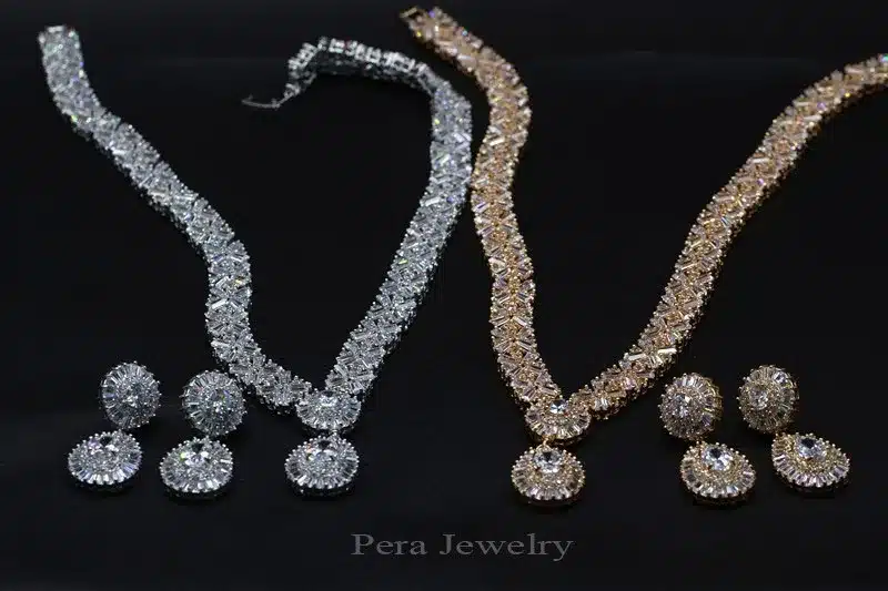 Pera CZ Classic Cubic Zirconia Gold Color Nigerian Wedding African Costume Big Statement Jewelry Set With Red Crystal Stone J060 26