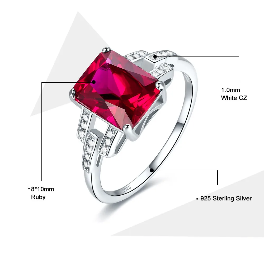 Jrose Famous Brand Women Accesssories Red Wedding Ring Earings Pendant Necklace 925 Sterling Silver Jewelry Sets Fine Jewelry 13